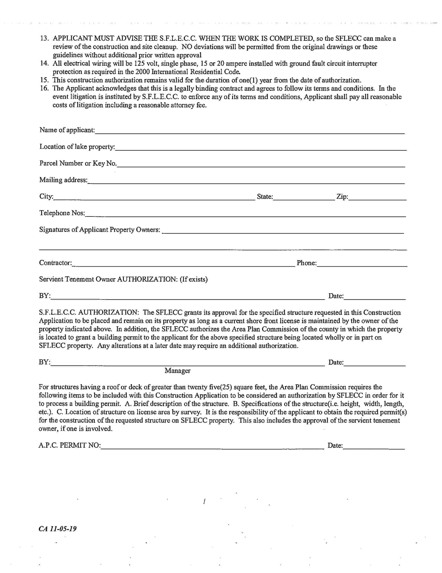 Construction Application Page 2